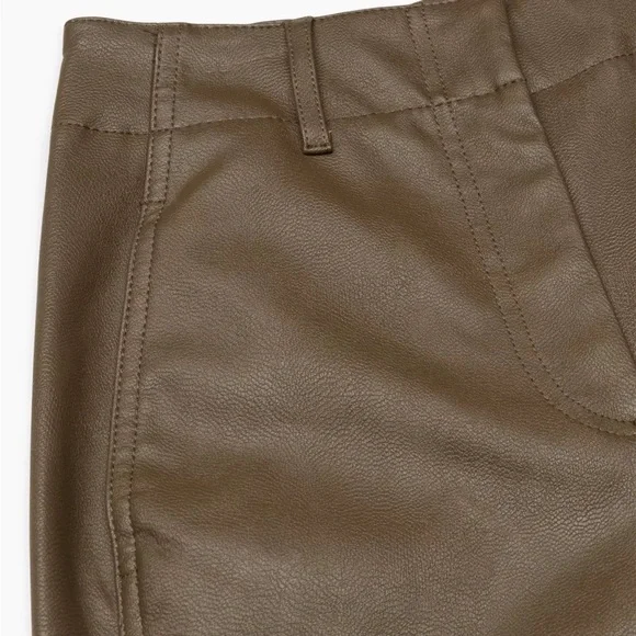 Aritzia Olive Green Straight-Leg Pants - Picture 6 of 9